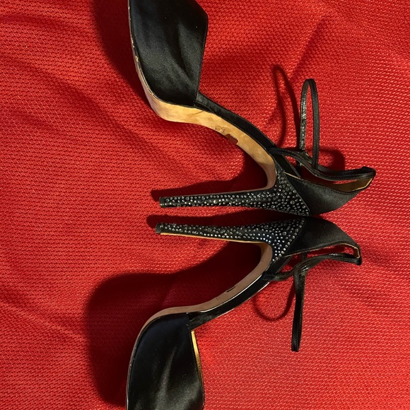 Badgley Mischka Satin Strap Heels - Picture 4 of 5
